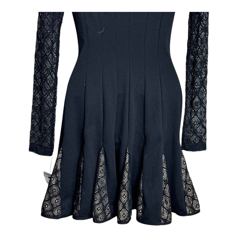Catherine Malandrino Dress Black Long Sleeve Lace Fit & Flare size‎ 0 - Picture 7 of 10